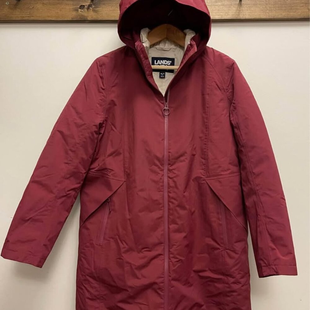Lands’ End Squall 3 in 1 Waterproof Winter Long Coat Rich Burgundy Women’s size